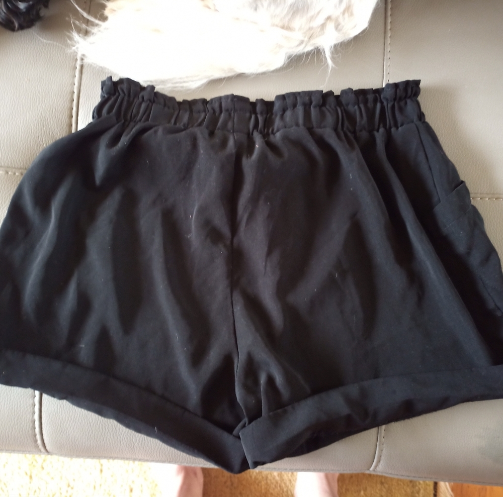 Black drawstring shorts